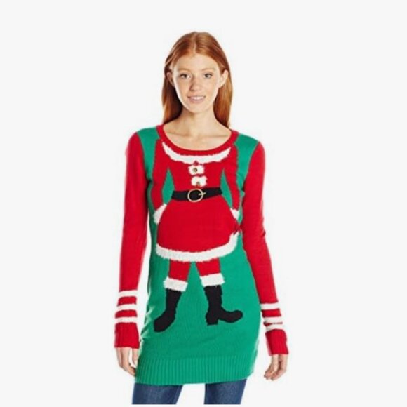 NEW Blizzard Bay Women's Ugly Christmas Santa Tunic/Dress - Picture 1 of 2
